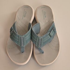 Clarks Sunmaze Loop Sandal, Teal, Size 9